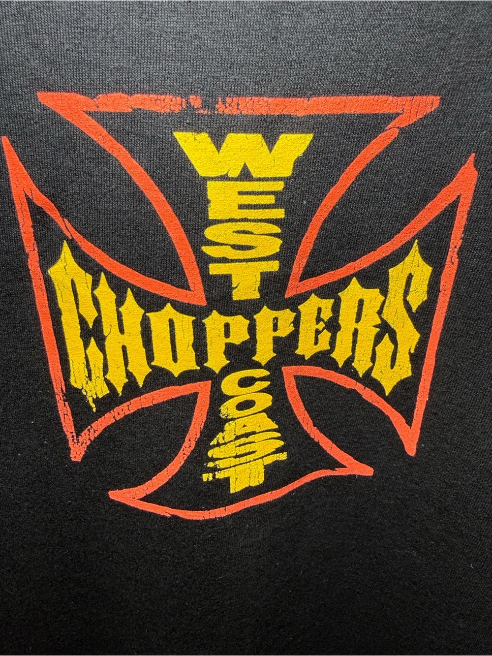 Black Short Sleeve Tee with Yellow & Red Graphic